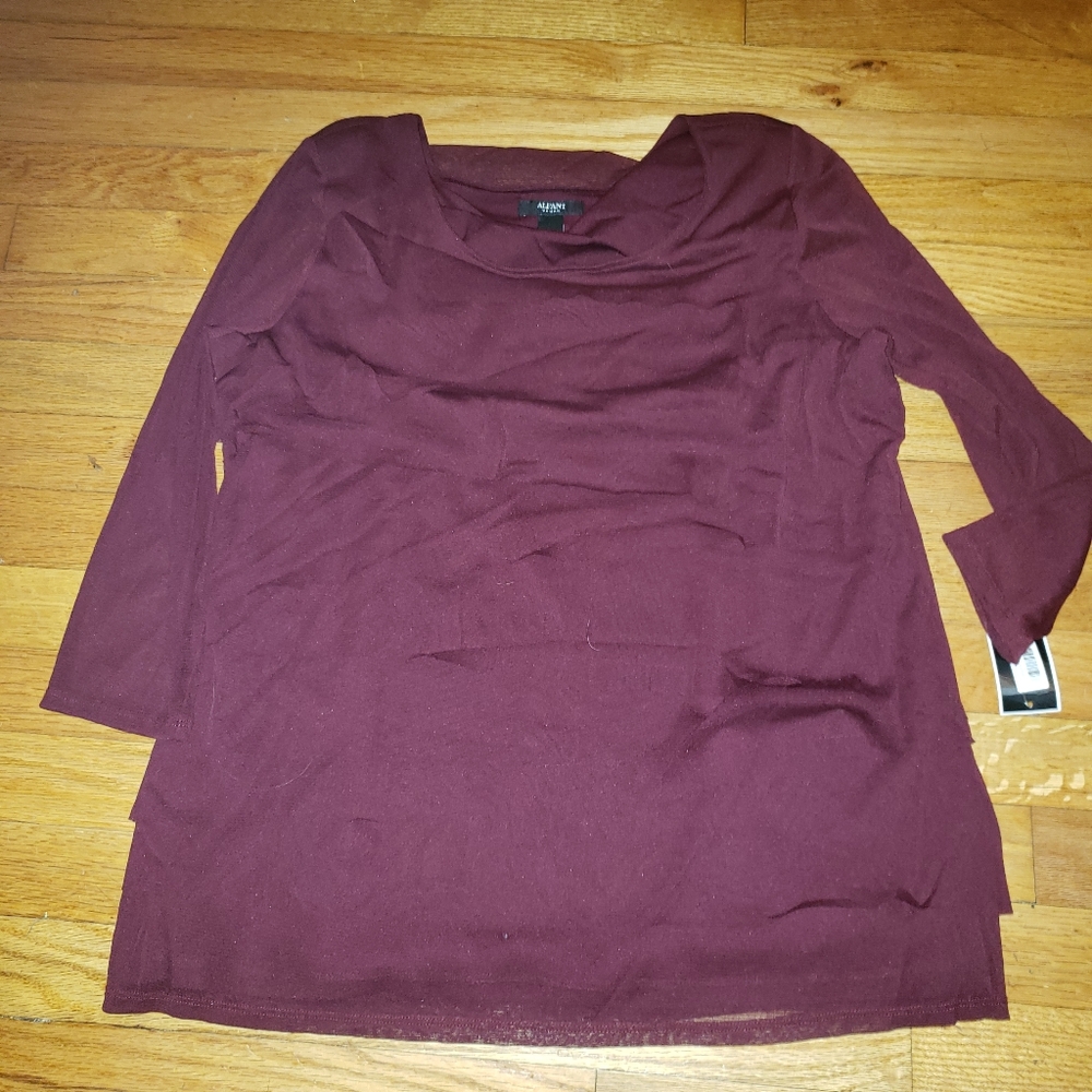 Alfani nwt top blouse size xl maroon